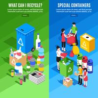 Garbage Recycling Vertical Banners vector