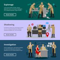 Detective Spy Horizontal Banners  vector