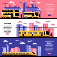 City Transportation Horizontal Banners vector