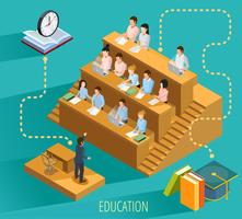 University Education Concept Isometric Poster  vector