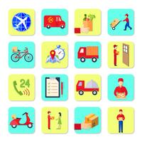  Delivery Icon Flat Set vector