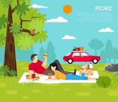 Outdoor Picnic Vector Illustration