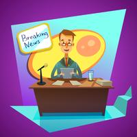 Breaking news cartoon vector