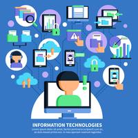 Information Technologies Flat Illustration  vector