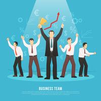 Business Team Success Flat Poster  vector