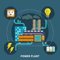 Power plant design vector illustration