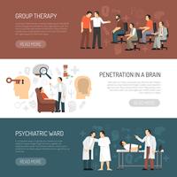 Psychologist Horizontal Banners vector