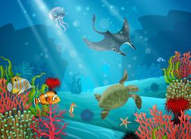 Underwater Cartoon Landscape vector