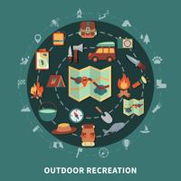 Camping flat composition vector