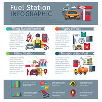 Gas Station Infographic Set  vector