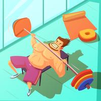 Weightlifting Cartoon Illustration  vector