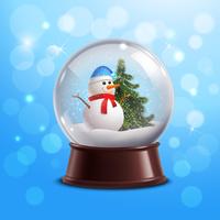 Snow globe with snowman vector