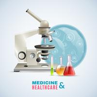 Medical Healthcare Research Flat Composition Poster  vector