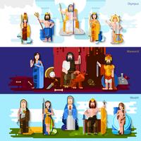 Olympic Gods Horizontal Banners vector