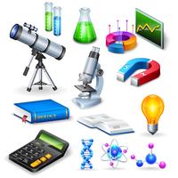 Science Realistic Icons Set vector