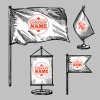Sketch Logo Flags Set vector