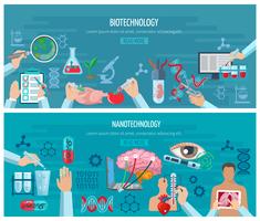 Horizontal  Biotechnology And Nanotechnology Banners