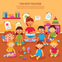 Kids Teacher Poster vector
