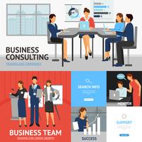 Banners Set Of Business Training vector