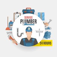Plumber Service Design Concept vector