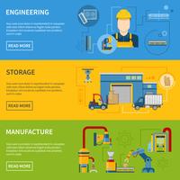 Production Line Horizontal Banners vector