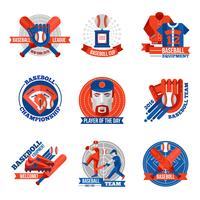 Set de emblemas de beisbol vector