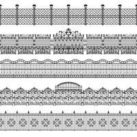 Fences Border Pattern Set vector