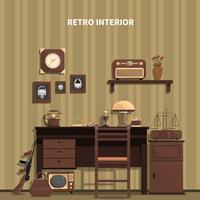 Ilustración interior retro vector