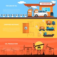  Oil Banners Set vector