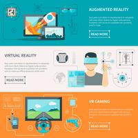 Virtual Augmented Reality Horizontal Banners vector