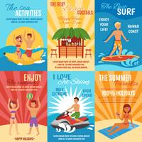 Beach poster set vector