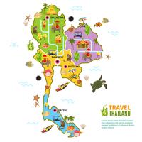 Mapa de Tailandia Póster vector