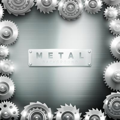  Metal Cogwheel Frame Design Background 
