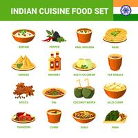 Indian Cuisine Food Set  vector