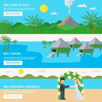 Conjunto de Banners de viajes de Bali vector