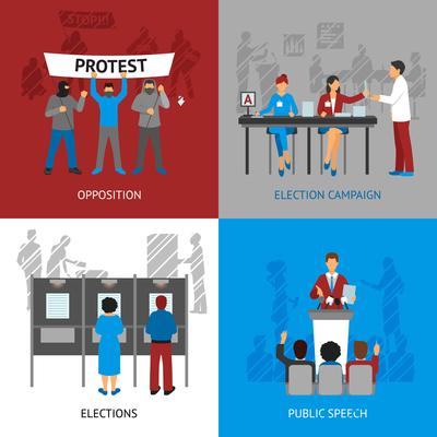 Politics Concept Icons Set 