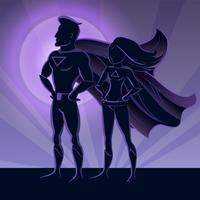 Superhero Couple Silhouettes