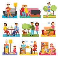 Family Flat Icons vector