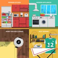 Household Appliances Concept Icons Set  vector