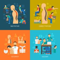 Posture 2x2 Design Concept Set  vector