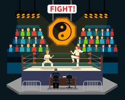 Ilustración de lucha de artes marciales vector