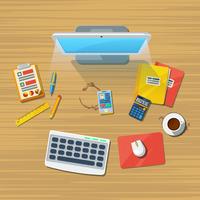 Work Place Office Flat Icon Print vector