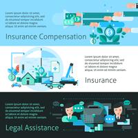  Insurance And Risk Banners Set vector