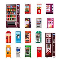 Vending Machines Icons Set  vector