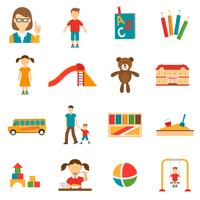 Kindergarten Icons Set vector