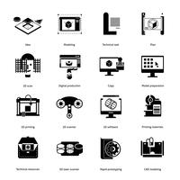 Prototyping And Modeling Icons Set vector