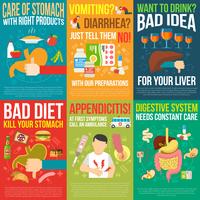 Digestion Posters Set vector