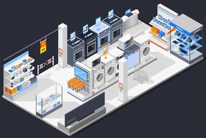 Electrical Shop Isometric Composition vector