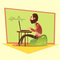  Programmer Cartoon Illustration  vector