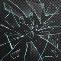 Realistic Shards Of Transparent Broken Glass  vector